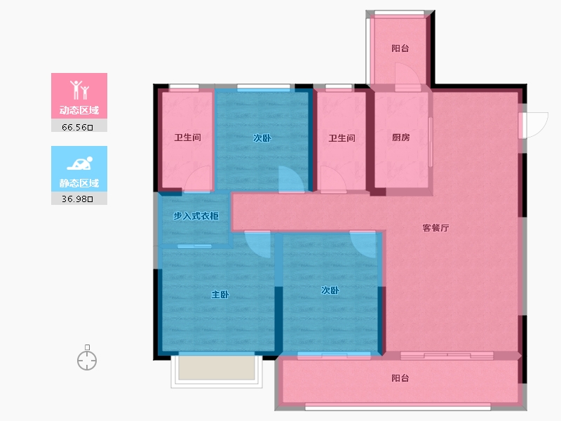 山东省-青岛市-鑫源珺府-92.37-户型库-动静分区