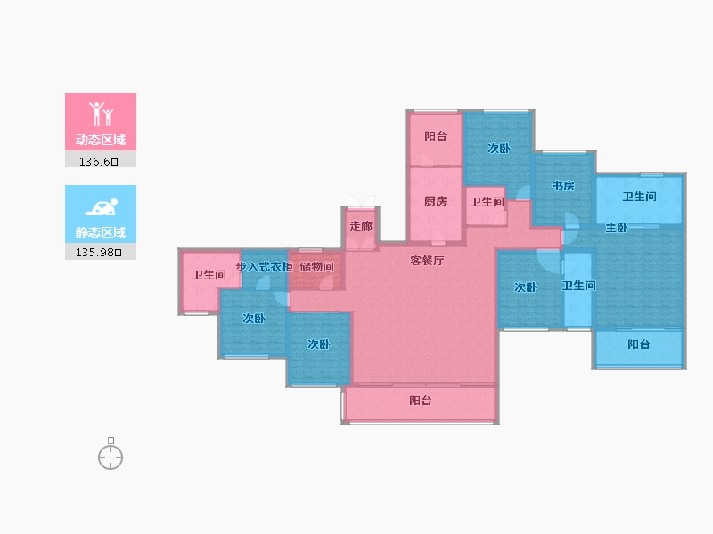 四川省-成都市-麓湖生态城-248.61-户型库-动静分区