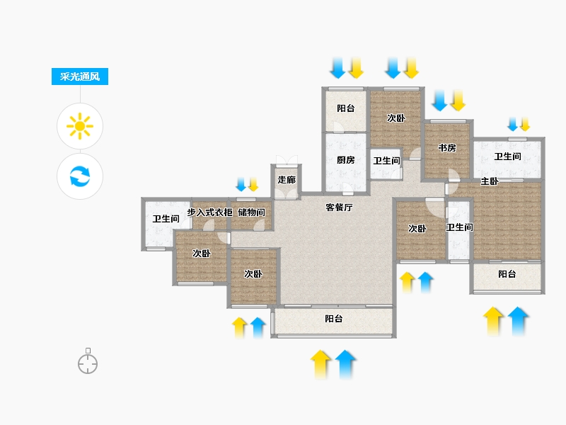 四川省-成都市-麓湖生态城-248.61-户型库-采光通风