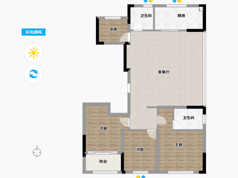 浙江省-金华市-招商华鸿云湖臻品-112.80-户型库-采光通风