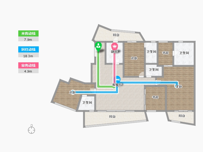 四川省-成都市-麓湖生态城-215.12-户型库-动静线