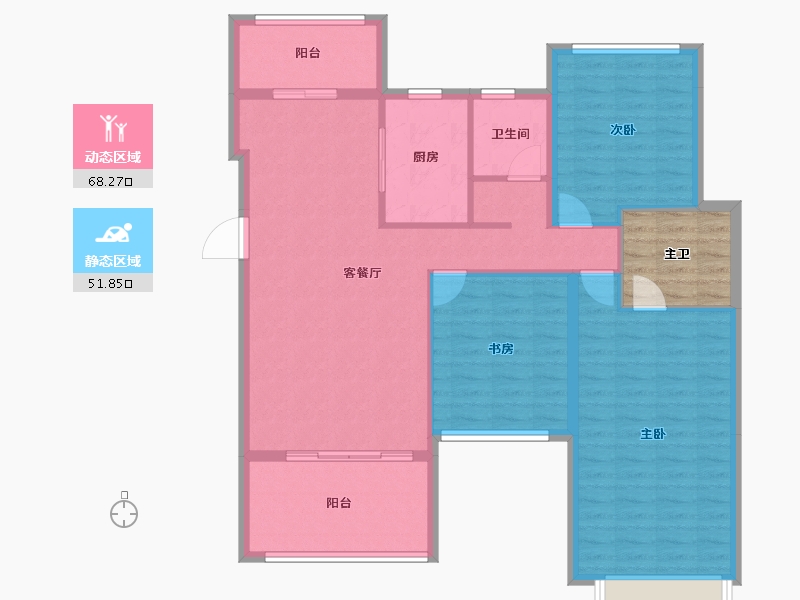 四川省-成都市-汉嘉国际社区-115.06-户型库-动静分区