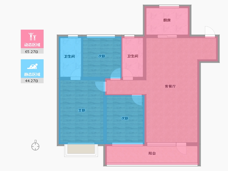 山东省-烟台市-瑞东瑞学府-97.60-户型库-动静分区