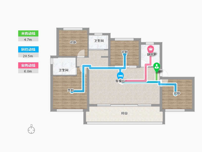 海南省-三亚市-北京城建海云湾-106.77-户型库-动静线