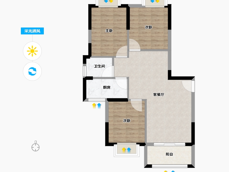 海南省-万宁市-万宁永桥尚城-70.56-户型库-采光通风