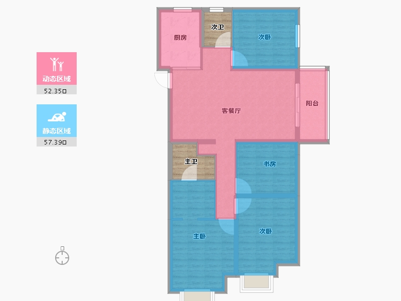 云南省-昆明市-玖悦府-105.85-户型库-动静分区