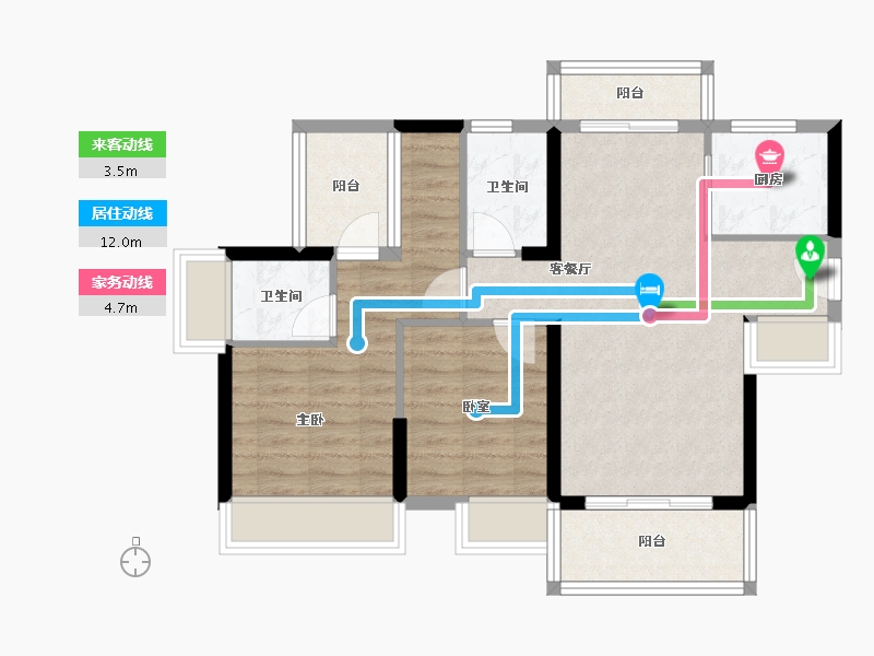 广东省-惠州市-牧云左岸-72.57-户型库-动静线