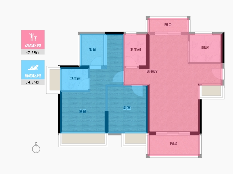 广东省-惠州市-牧云左岸-72.57-户型库-动静分区