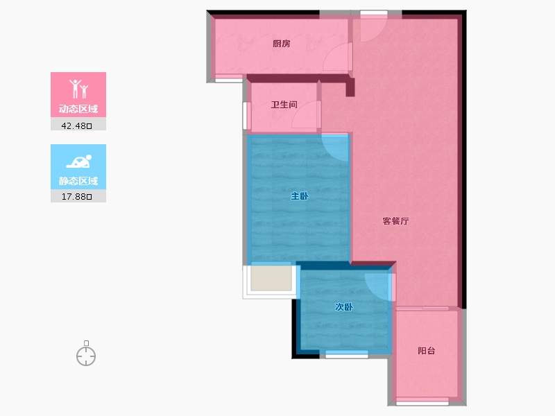 云南省-昆明市-俊发城-53.57-户型库-动静分区