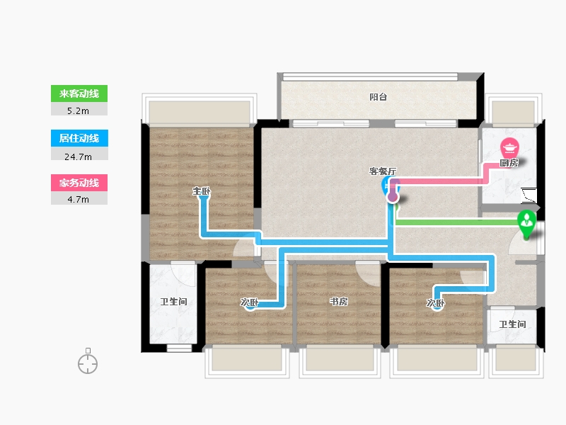 贵州省-贵阳市-贵阳电建云岩赋-90.72-户型库-动静线