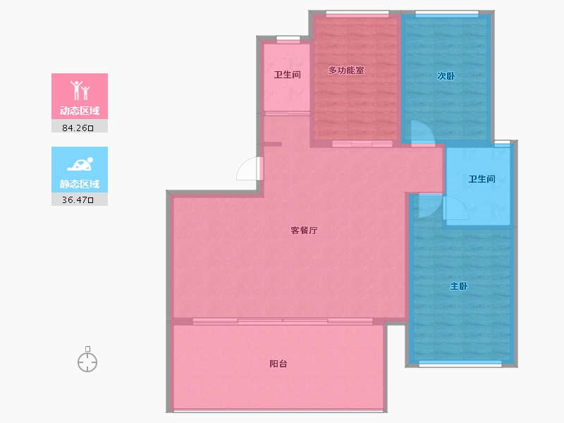 海南省-三亚市-北京城建海云湾-111.41-户型库-动静分区