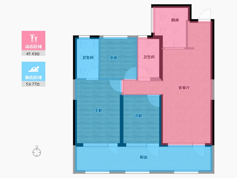 山东省-青岛市-华新园央和府-94.40-户型库-动静分区