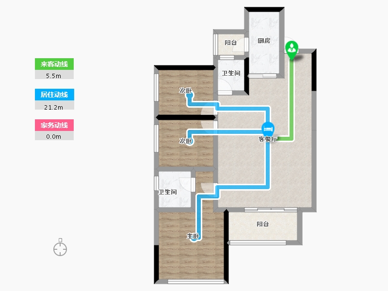 四川省-成都市-隆腾公园城-87.64-户型库-动静线