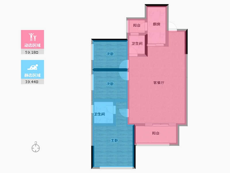 四川省-成都市-隆腾公园城-87.64-户型库-动静分区