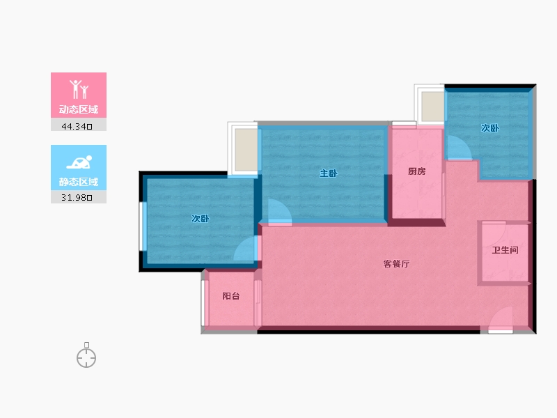 云南省-昆明市-俊发城-67.84-户型库-动静分区