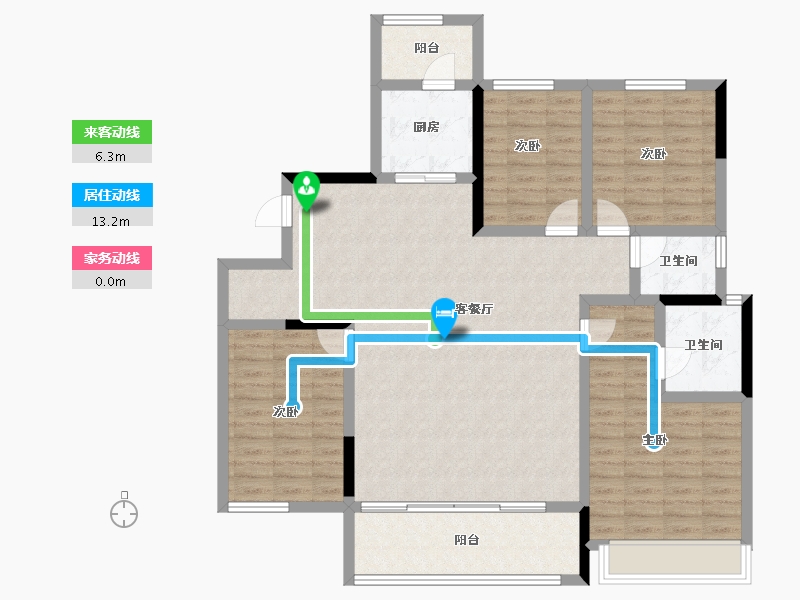 四川省-成都市-隆腾公园城-122.90-户型库-动静线