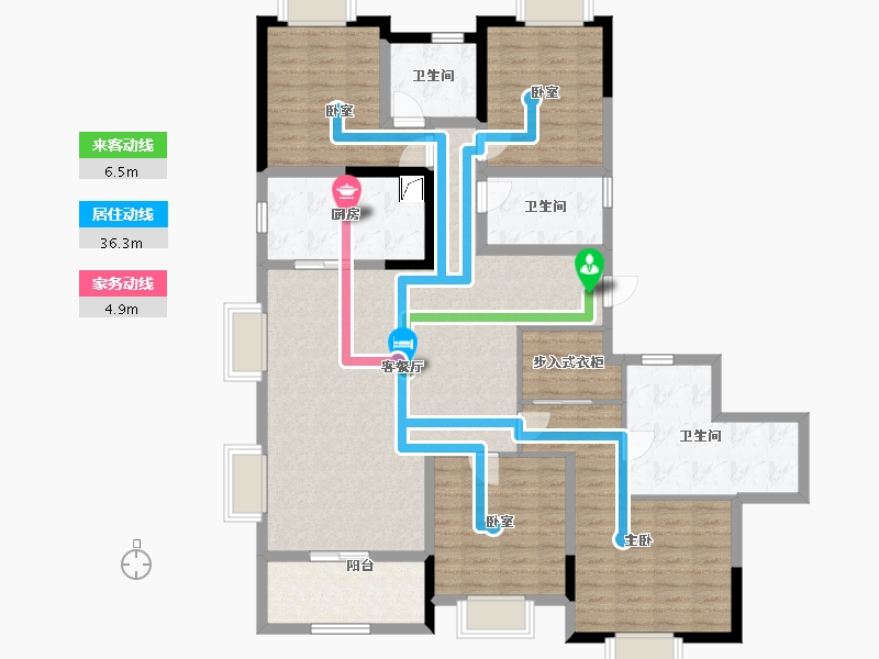 浙江省-杭州市-绿城桂冠东方-140.00-户型库-动静线