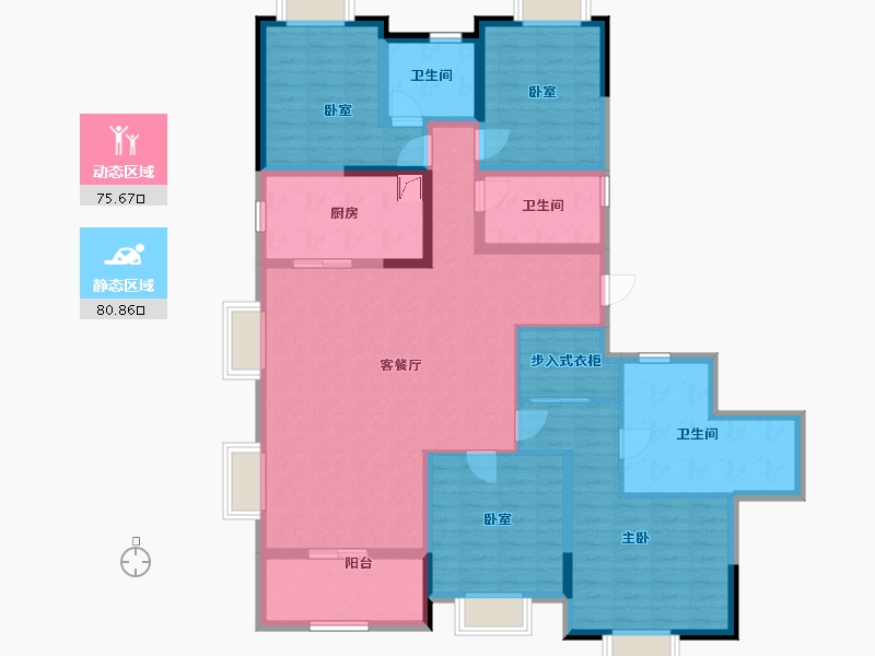 浙江省-杭州市-绿城桂冠东方-140.00-户型库-动静分区