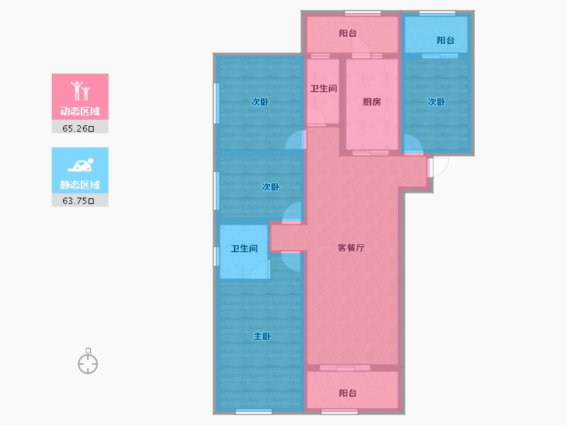 云南省-昆明市-俊发城-114.40-户型库-动静分区