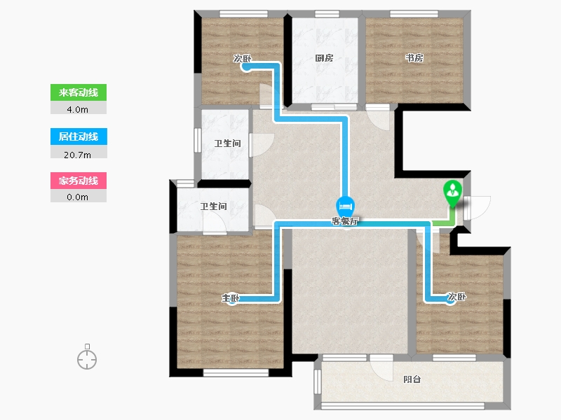 宁夏回族自治区-银川市-中海半岛华府-106.00-户型库-动静线