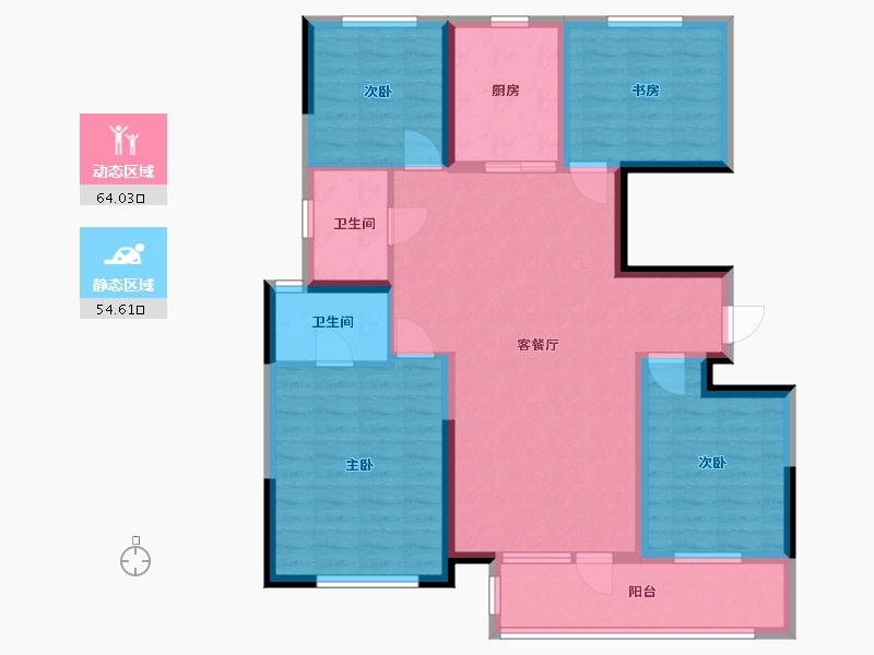 宁夏回族自治区-银川市-中海半岛华府-106.00-户型库-动静分区