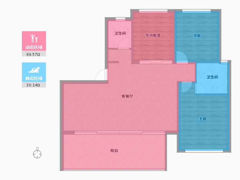 海南省-三亚市-北京城建海云湾-91.65-户型库-动静分区