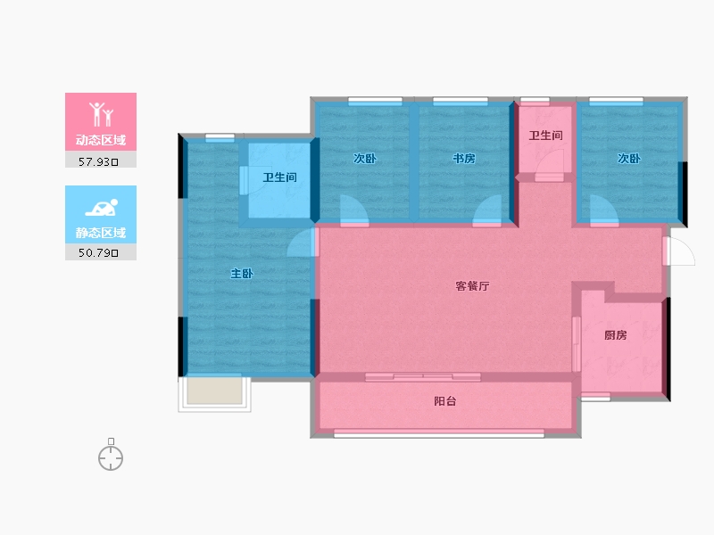 四川省-成都市-隆腾公园城-95.93-户型库-动静分区