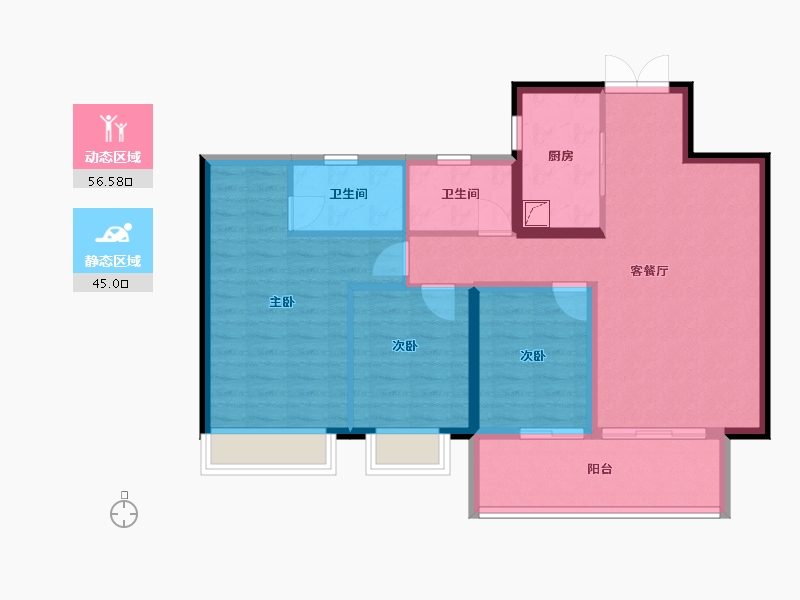 广东省-江门市-保利中心-101.93-户型库-动静分区