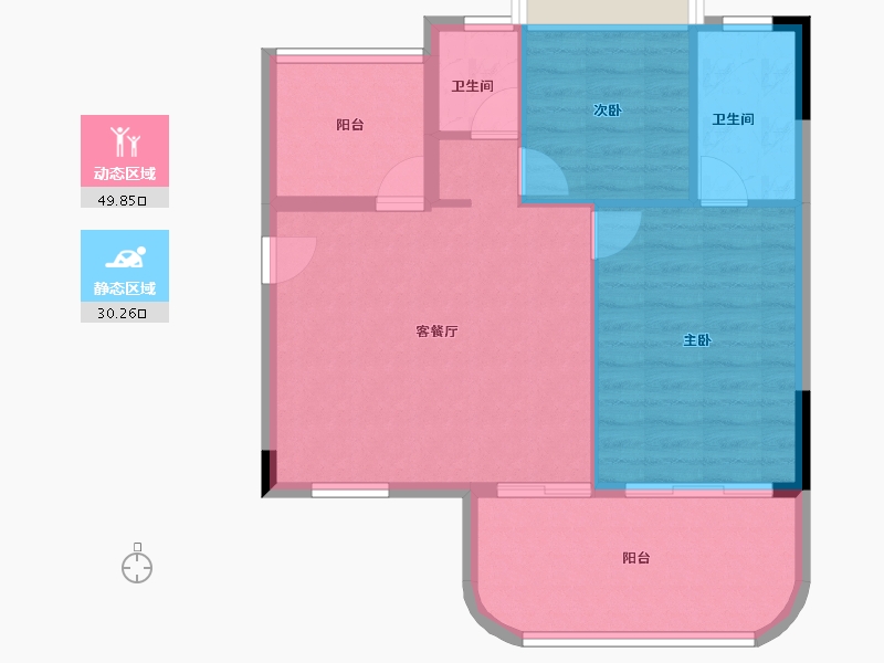 海南省-三亚市-海棠湾8号温泉公馆-73.09-户型库-动静分区