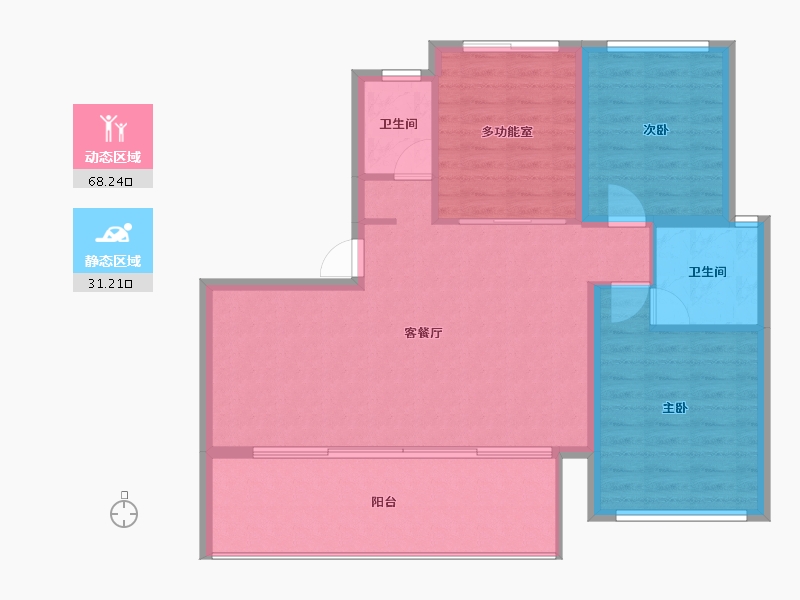 海南省-三亚市-北京城建海云湾-91.65-户型库-动静分区