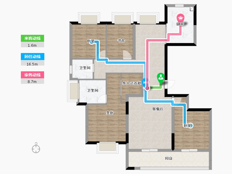 浙江省-杭州市-绿城桂冠东方-115.21-户型库-动静线