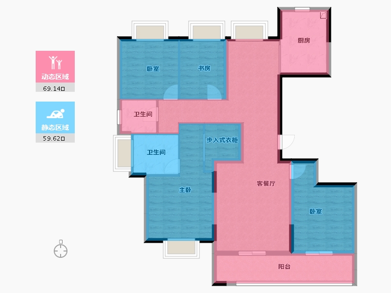 浙江省-杭州市-绿城桂冠东方-115.21-户型库-动静分区