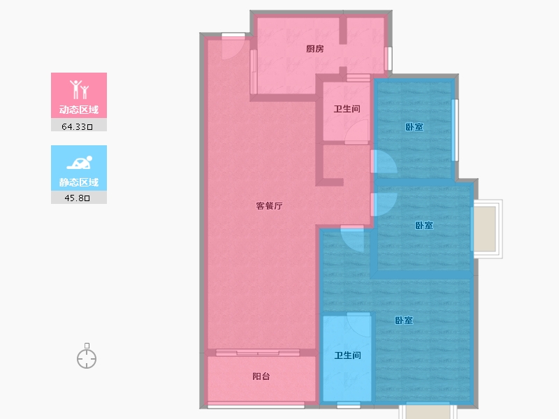 重庆-重庆市-嘉裕国际社区-97.67-户型库-动静分区