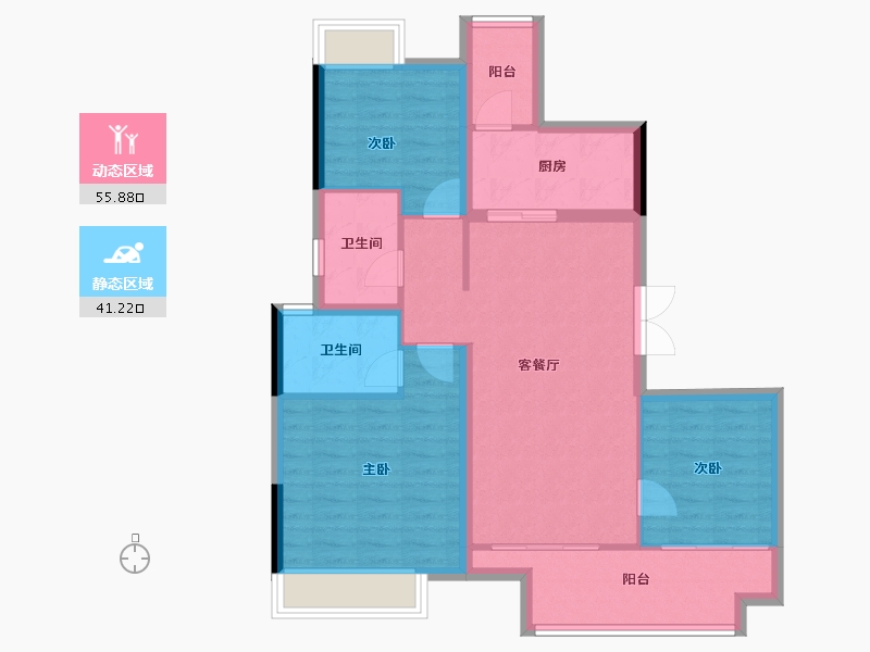 四川省-成都市-东原中业印江洲-87.31-户型库-动静分区