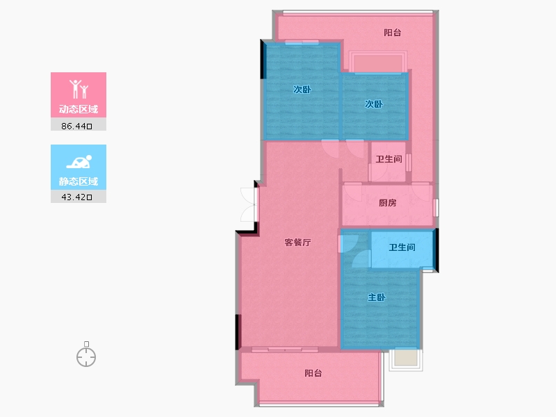 重庆-重庆市-御景江湾-110.00-户型库-动静分区