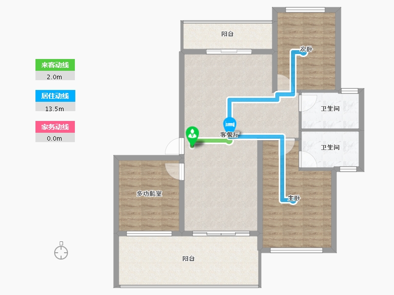 海南省-三亚市-北京城建海云湾-100.42-户型库-动静线