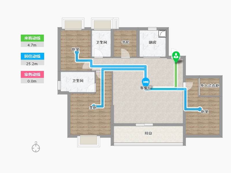 浙江省-杭州市-绿城桂冠东方-105.40-户型库-动静线