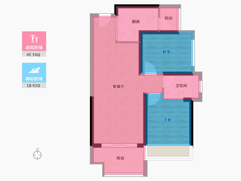 广东省-惠州市-牧云左岸-56.72-户型库-动静分区