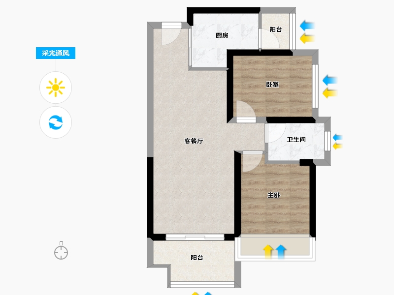 广东省-惠州市-牧云左岸-56.72-户型库-采光通风