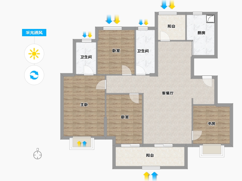 湖南省-长沙市-长沙亿达智造小镇-114.68-户型库-采光通风