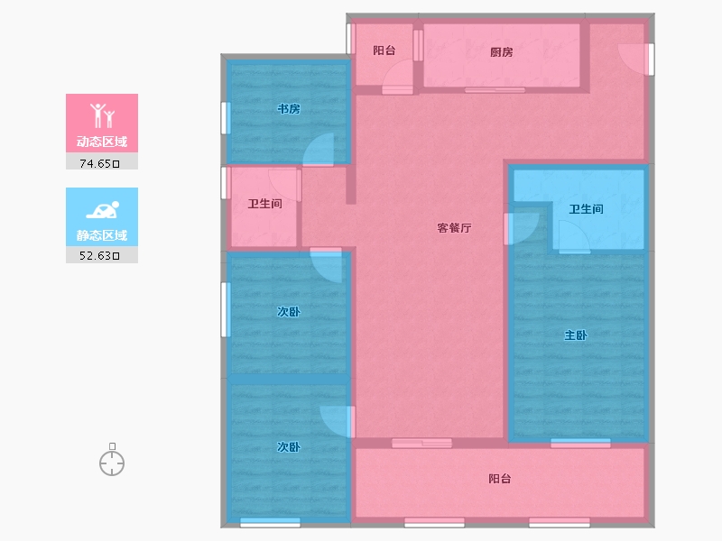 云南省-昆明市-俊发城-112.94-户型库-动静分区