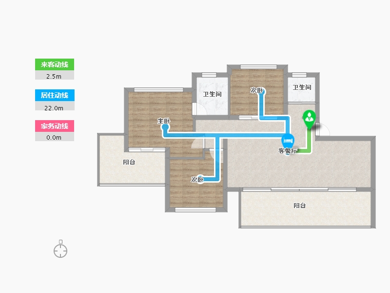 海南省-三亚市-北京城建海云湾-94.55-户型库-动静线