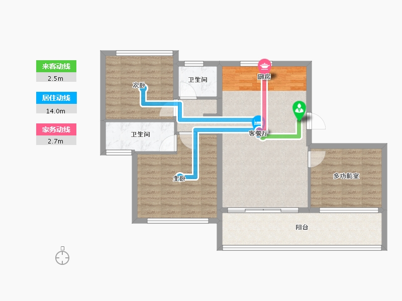 海南省-三亚市-北京城建海云湾-84.77-户型库-动静线