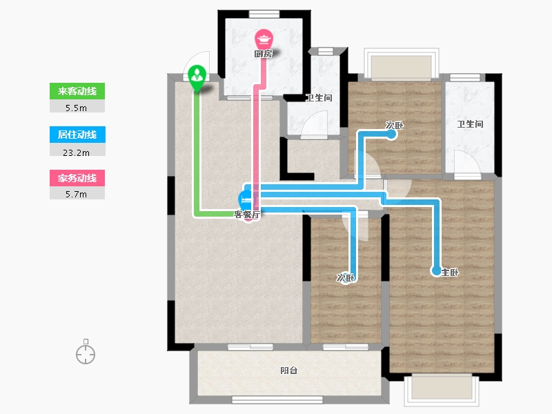 河南省-驻马店市-西亚美悦城-105.11-户型库-动静线