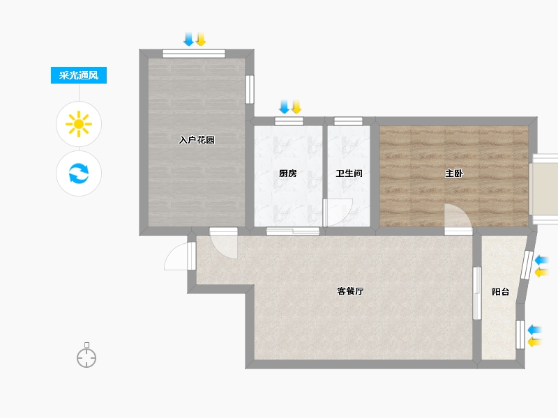 广东省-广州市-天雅居-B区-74.00-户型库-采光通风