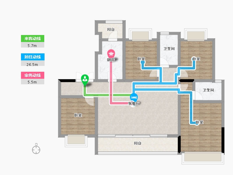 四川省-成都市-炎华置信上林景著-111.13-户型库-动静线