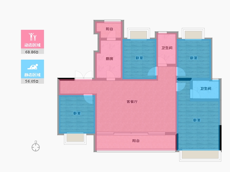 四川省-成都市-炎华置信上林景著-111.13-户型库-动静分区