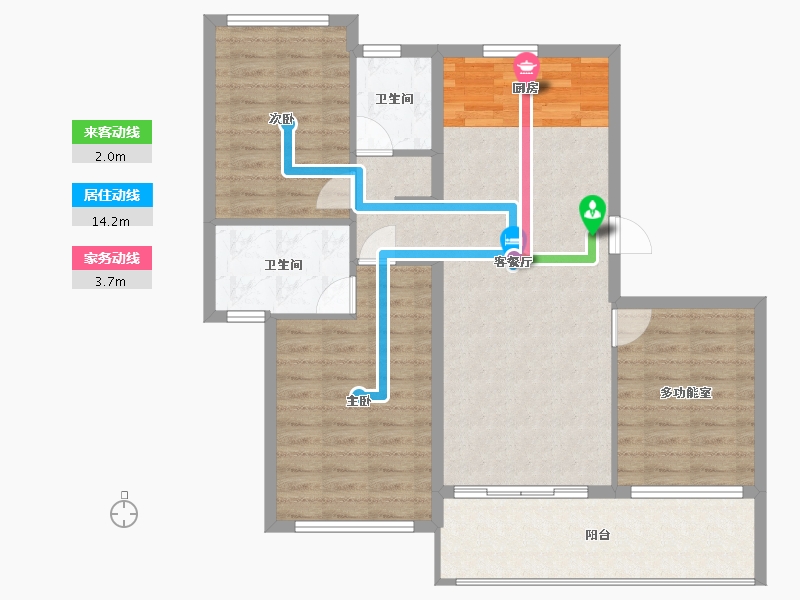 海南省-三亚市-北京城建海云湾-95.02-户型库-动静线