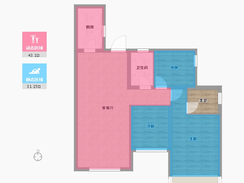 四川省-成都市-汉嘉国际社区-69.49-户型库-动静分区