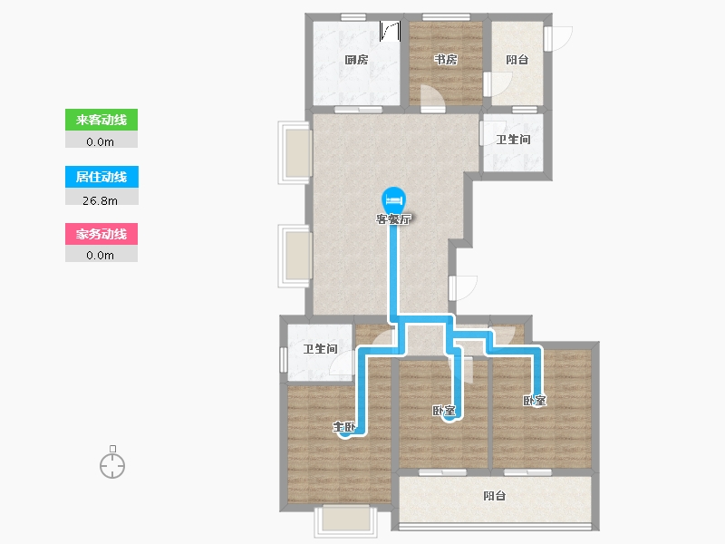 浙江省-杭州市-绿城桂冠东方-106.00-户型库-动静线